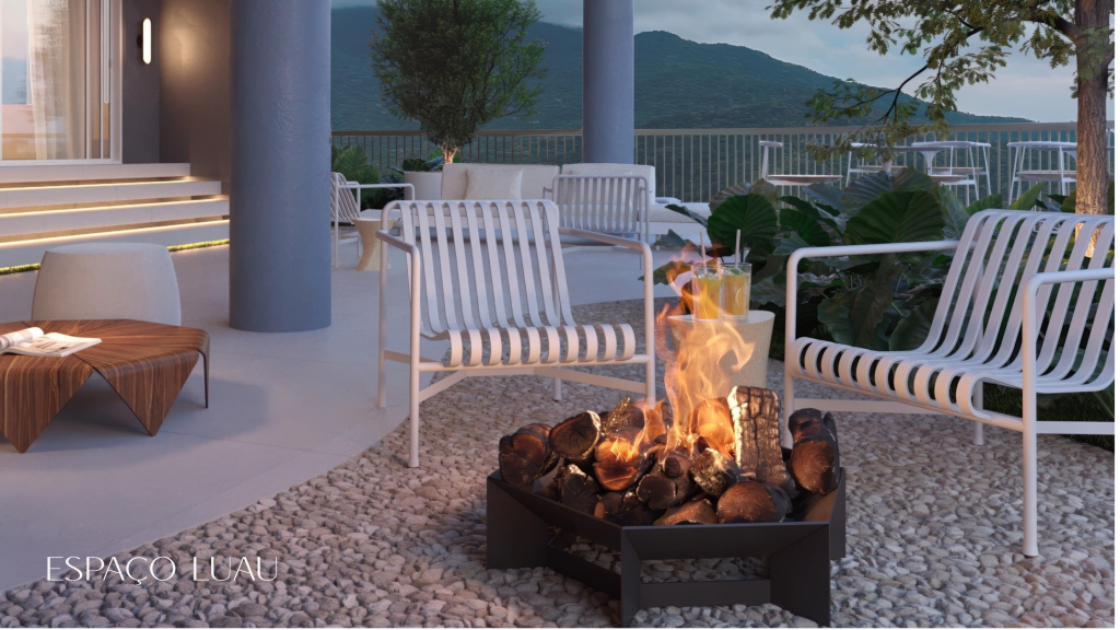 Fire place no rooftop do Villa Lobos